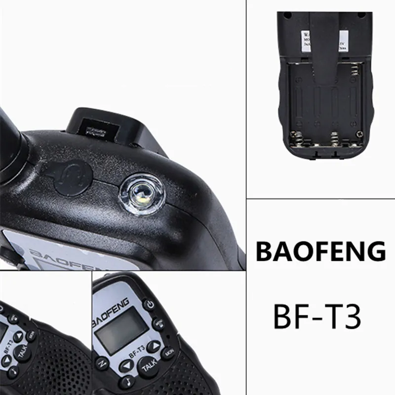 2pcs Baofeng BF-T3 Walkie Talkie Best Gift for Kids Children Radio Mini Handheld T3 Wireless Two Way Radio Kids Toy Woki Toki