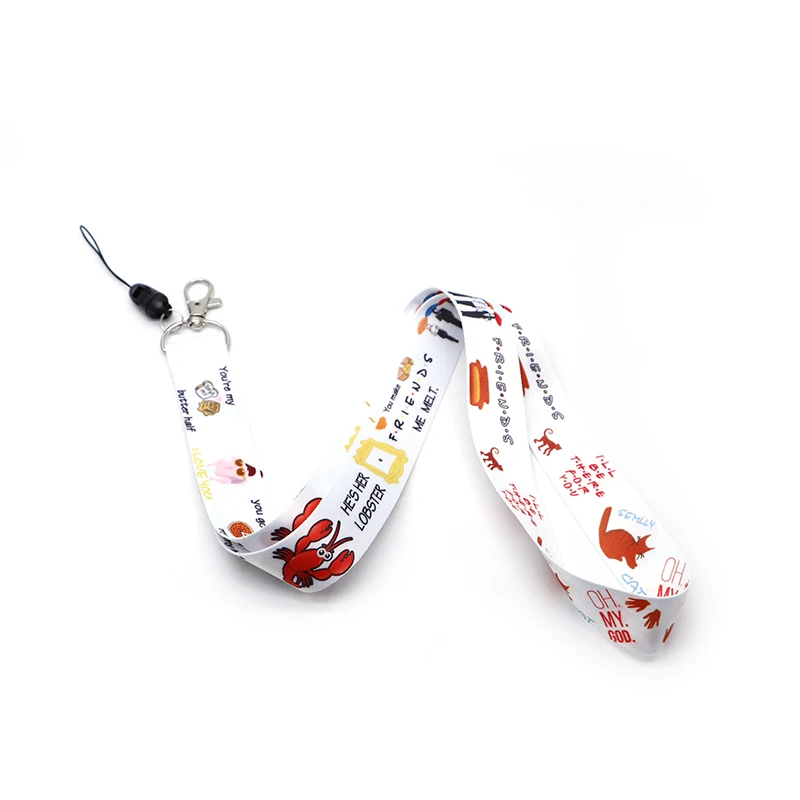 

Friends TV Show Cartoon Lanyard ID Holder Watercolor Fabric Lanyards Mobile Phone Badge Holder Hang Rope Lariat Keychain A24