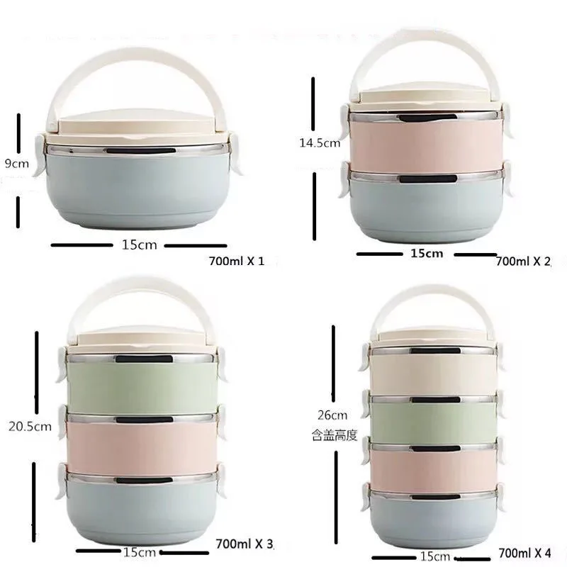 4 слоя японский градиентный цвет нержавеющая сталь Ланч-бокс для детей портативный тепловой Bento box контейнер для еды ланчбокс для пикника