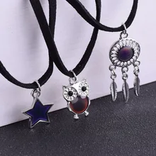 Ловец снов чокер ожерелье ювелирные изделия настроение Сова чокер температура изменить цвет чувство эмоций цвет начать подарок творческое волшебство