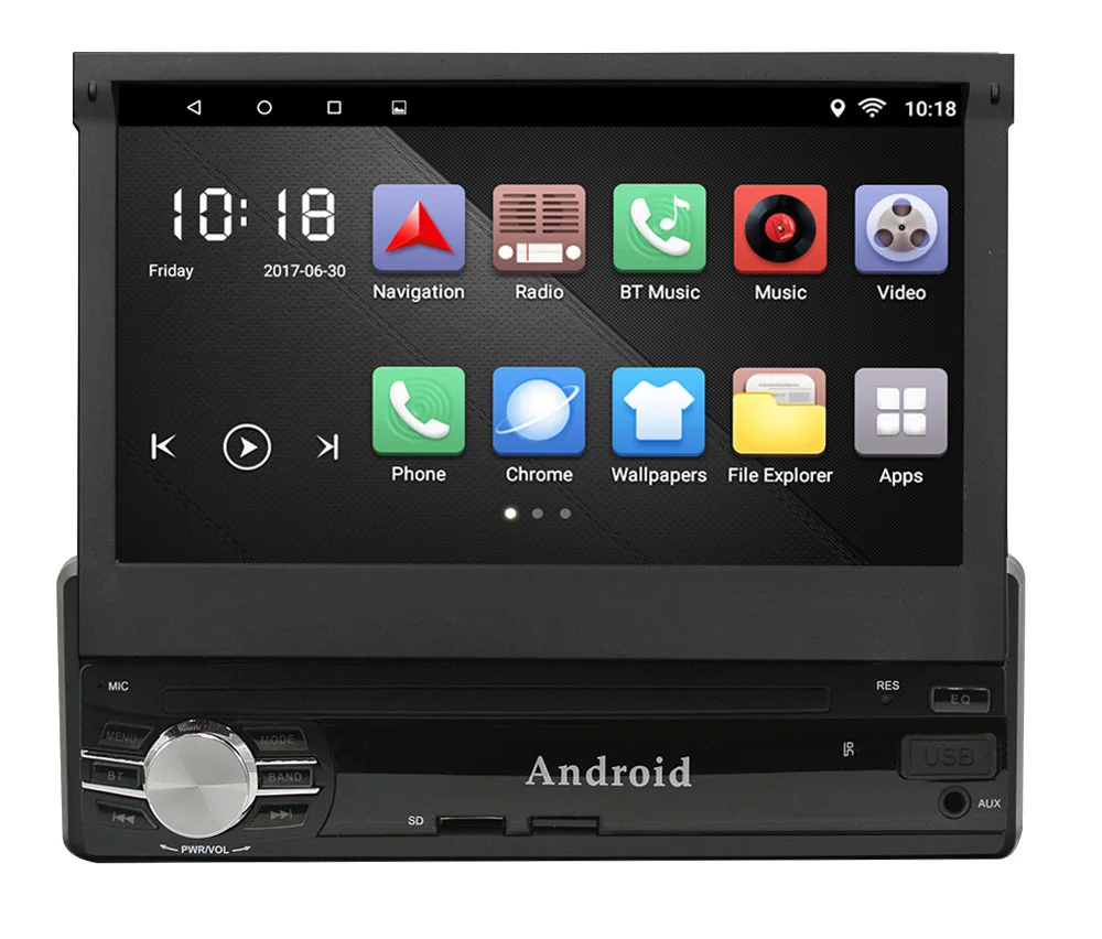 

7'' Single Din Android 8.0 Car DVD Player with Bluetooth GPS Navigation Car Stereo Radio Receiver Detechable