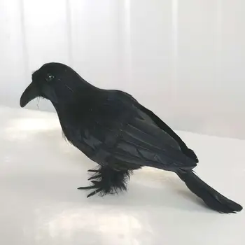 

Simulated Crow Innovative Ornaments Halloween Ghost Festival Supplies Props Feather Bird Crafts Party Animal Ornaments Decor #