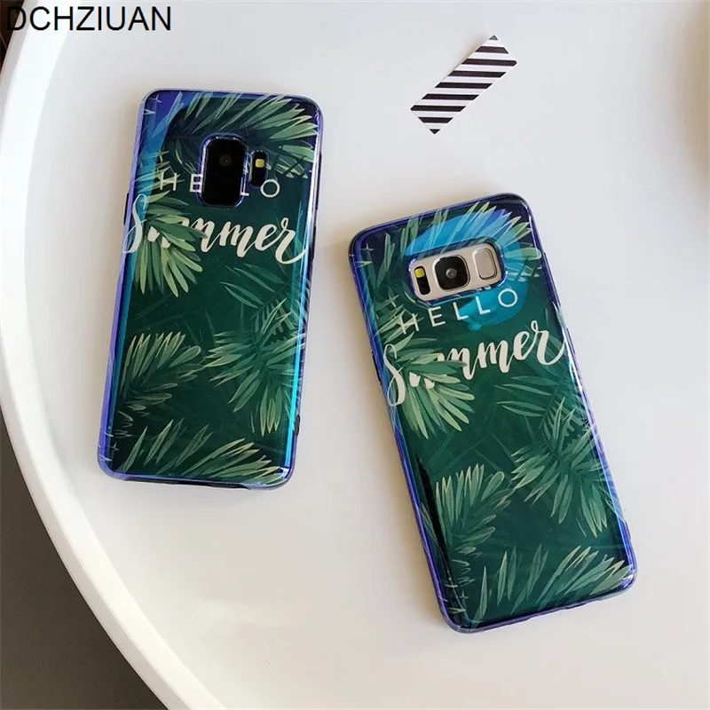 

DCHZIUAN For Samsung Galaxy S9 S8 Plus Case Luxury Leaves Fashion Phone Case For Samsung Galaxy Note 8 S7 Edge Case Cover Soft