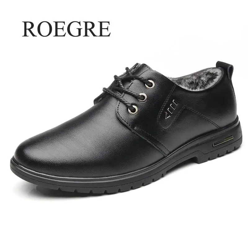 

2019 New High Quality New Fashion Men Boots Winter New Warm Men Snow Boots Leather Shoes Men's Flats Cotton Boots Size 38-46