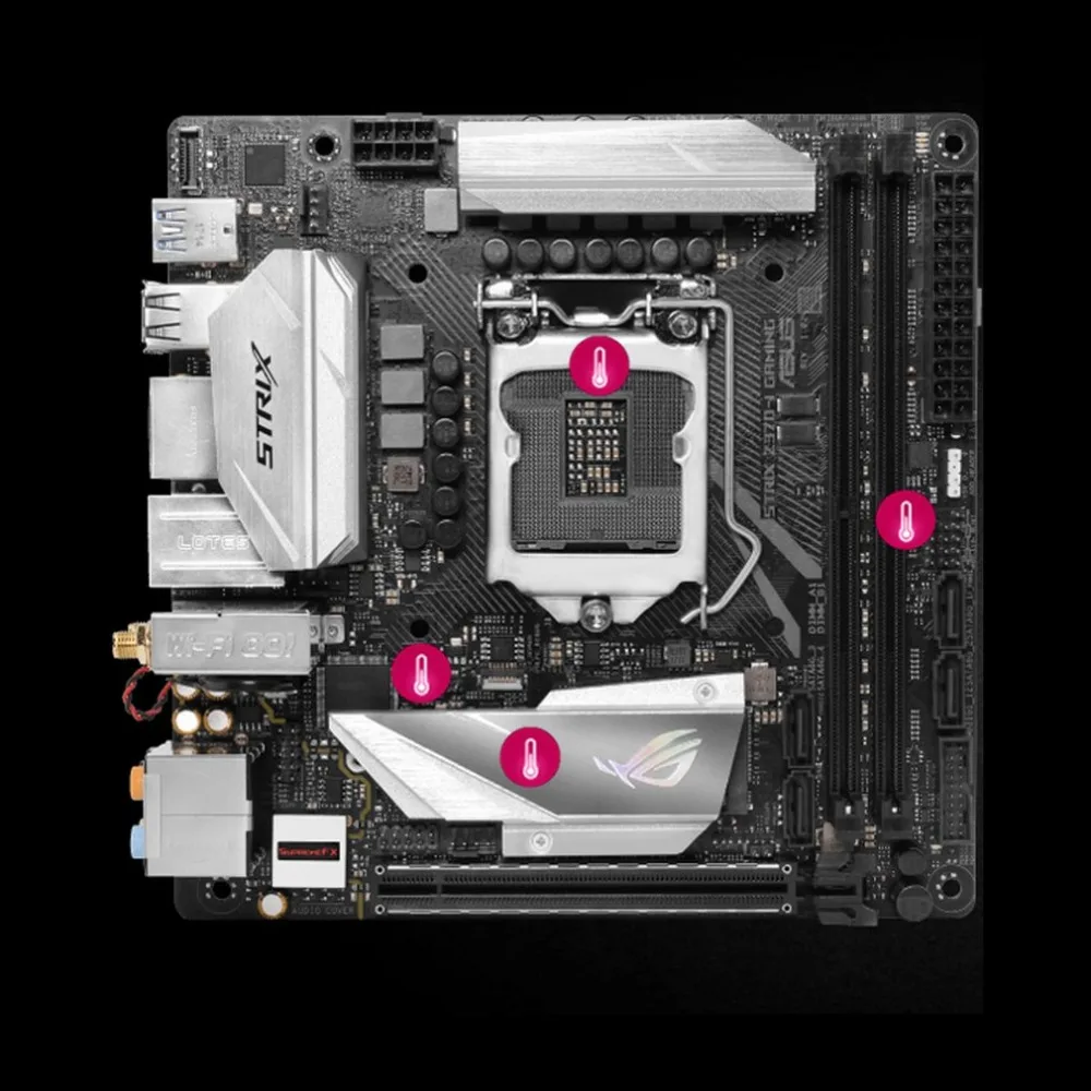

ROG STRIX Z370-I GAMING Motherboard Z370 Mini ITX Small Board RGB LED Dual M.2 Mainboard For Gaming Lovers