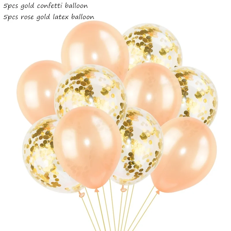 10 шт шары с золотыми Конфетти День Рождения украшения Дети взрослый металлический шар воздушный шар Свадебный воздушный шар на день рождения Декор - Цвет: 20