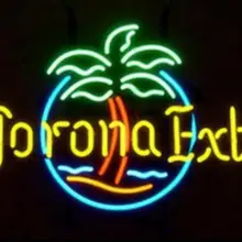 Изготовленный На Заказ Corona Экстра круг ладонь СТЕКЛО Неоновый свет знак пивной бар