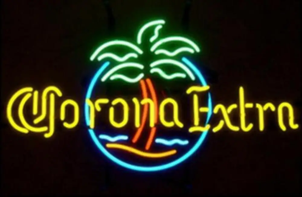 Изготовленный на заказ &quotCorona" Круг ладони Стекло неоновый светильник вывеска