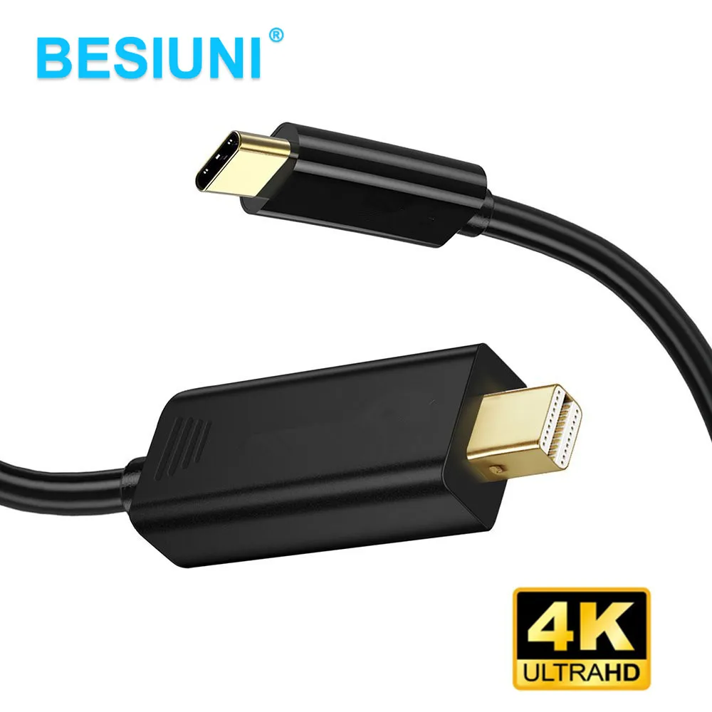 USB C to Mini DisplayPort кабель для 2017 / 2016 MacBook Pro 2015 и телефонов только Galaxy Note 8 S8 Plus|Кабели VGA|