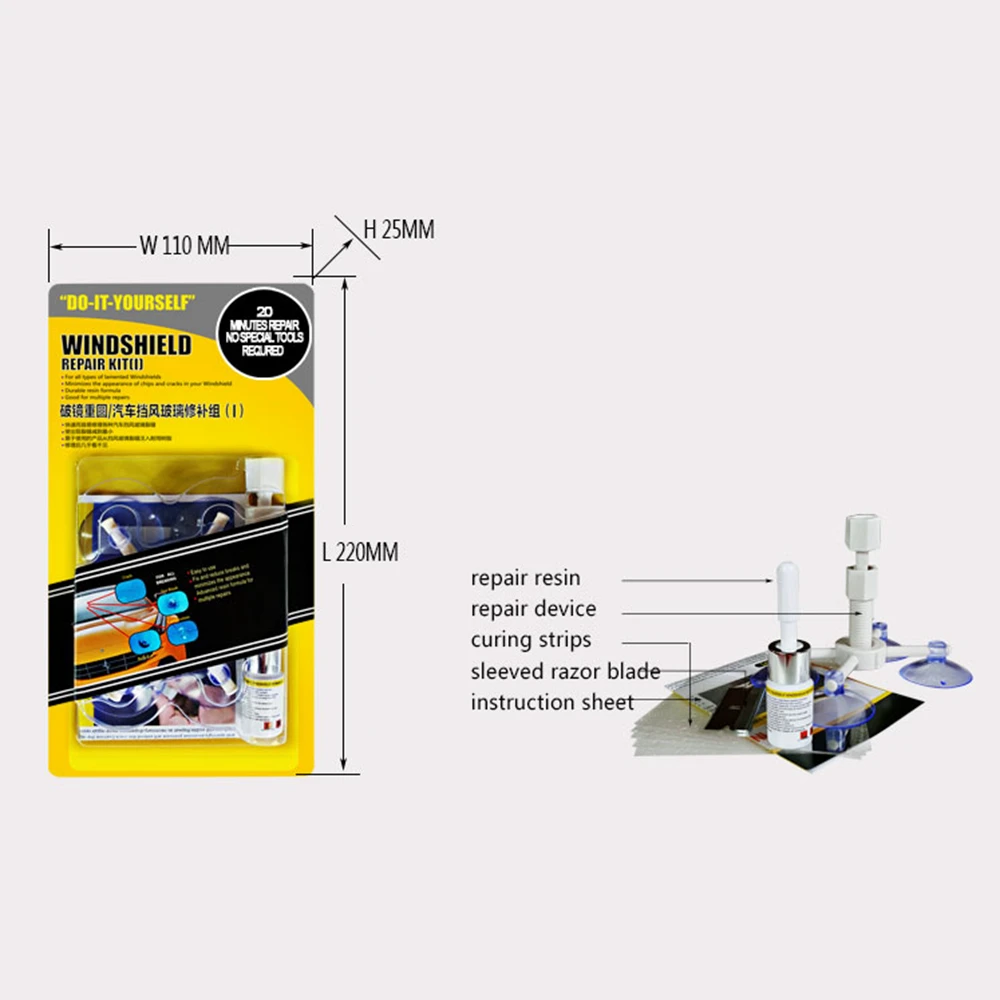 Новейший набор инструментов для ремонта лобового стекла автомобиля DIY, чипы для ветрового стекла и ремонт трещин, набор инструментов(простота в использовании