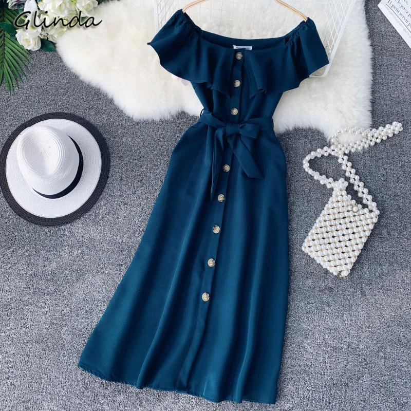 

Sexy Club Party Robe Dresses Summer Bandage Beach Dress Women Slash Neck Short Sleeve Single Breasted Backless Elegant Dress