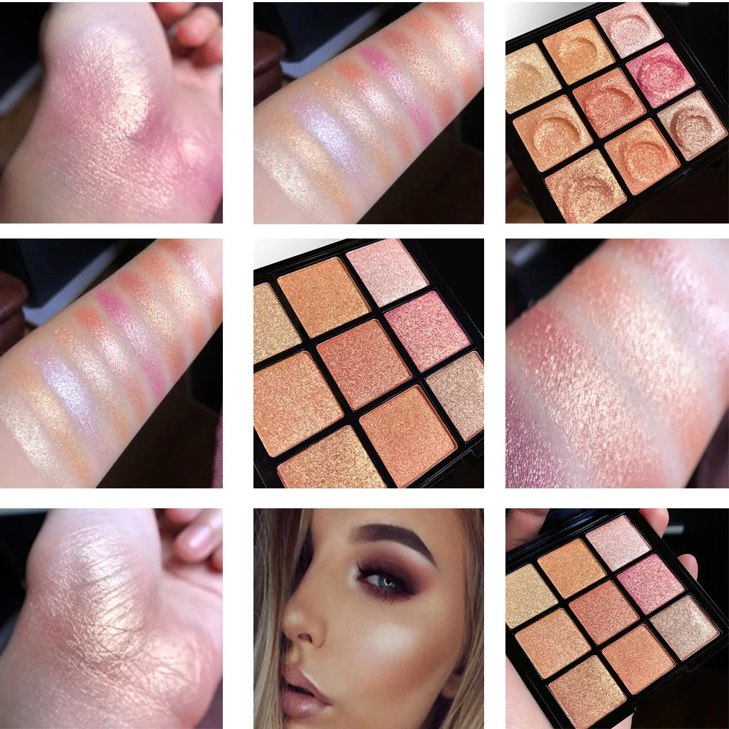 

New 9 Colors shimmer eye shadow Makeup Professional Makeup Powder Face Powder Panel Color Cosmetics Palette eyeshadow glitter