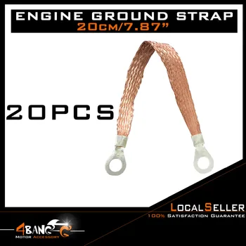 

20pcs 8"(20cm) Automotive Ground Strap Tinned Copper Braid With 5/16" Terminals