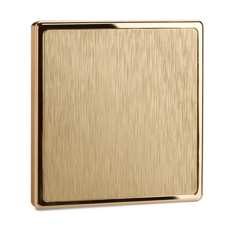 UK Standard Gold Switch Panel wall switch,110250V 10A push button