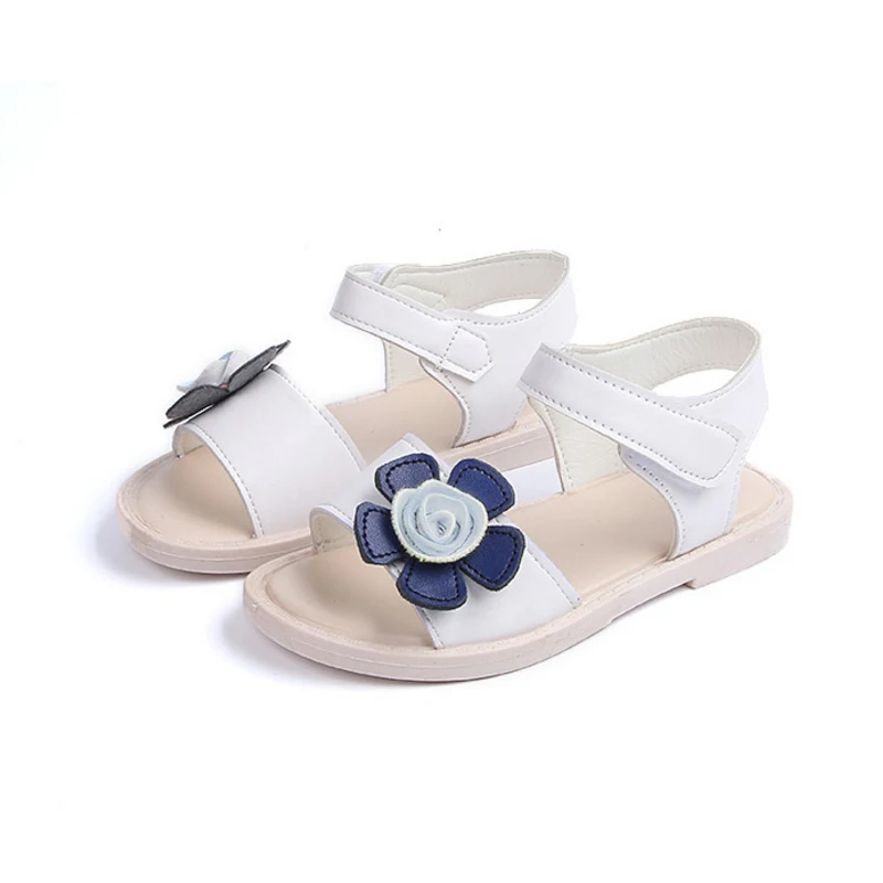 2018 New Fashion Kids Summer Beach Sandals Cute Girls Princess Flowers ...