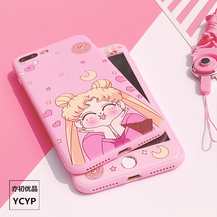 Чехол Sakura для iphone X Cardcaptor+ Защитная пленка для экрана из закаленного стекла для iphone 6 6s Plus 7 7plus 8 8plus Сейлор Мун