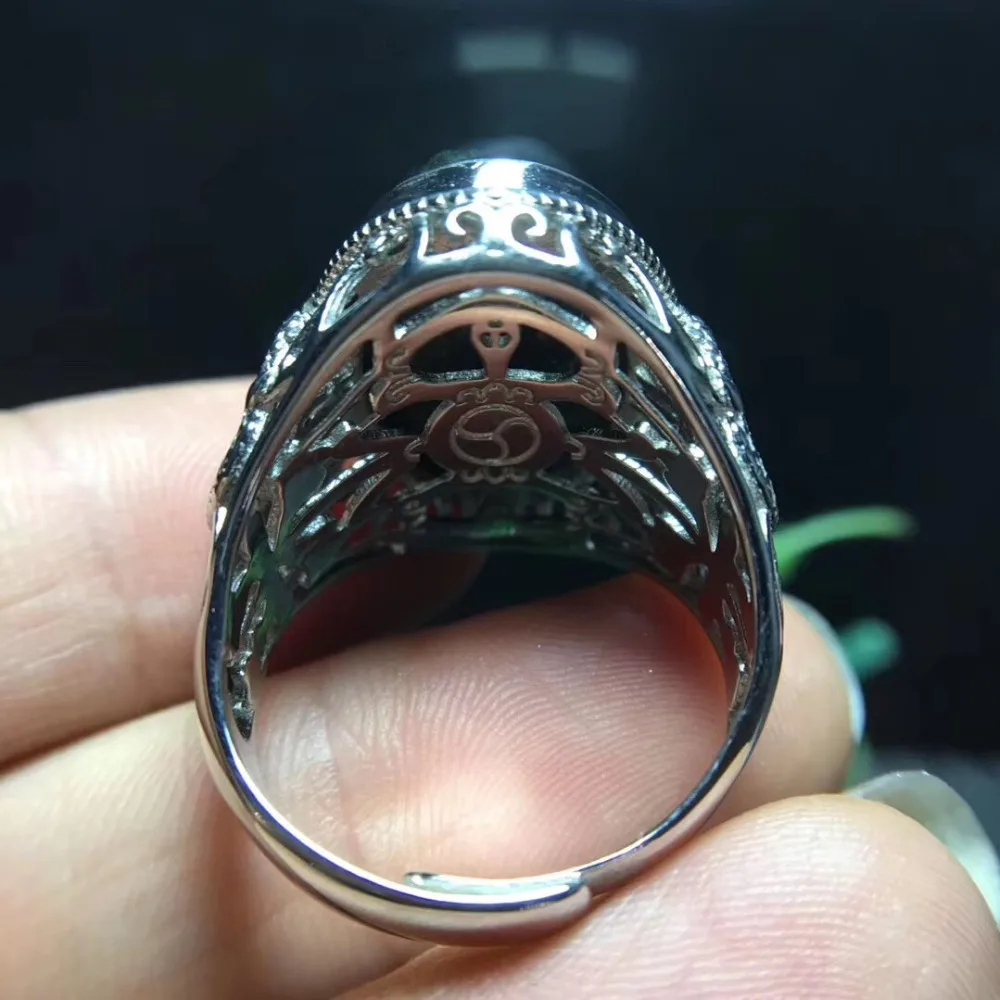 Кольцо с натуральным зеленым фантомным кварцевым кристаллом, регулируемое кольцо 22,3x13 мм, кольцо с бусинами Lucky Love AAAAA, ювелирное изделие, Прямая поставка