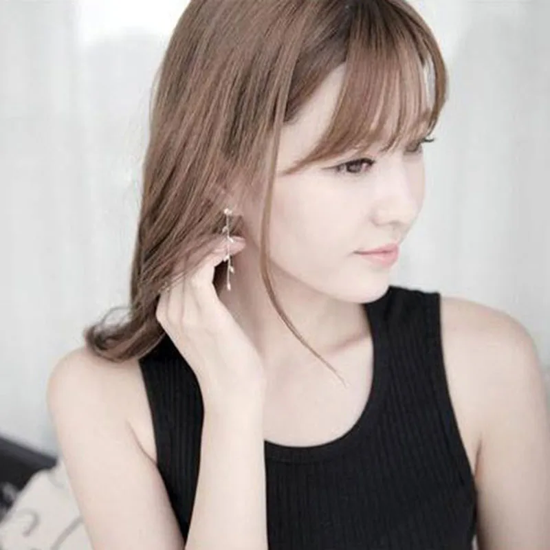 JIOFREE Fashion charm long Crystal Rhinestone Statement Clip on Earrings Without Pierced for Gril’s Wedding Jewelry