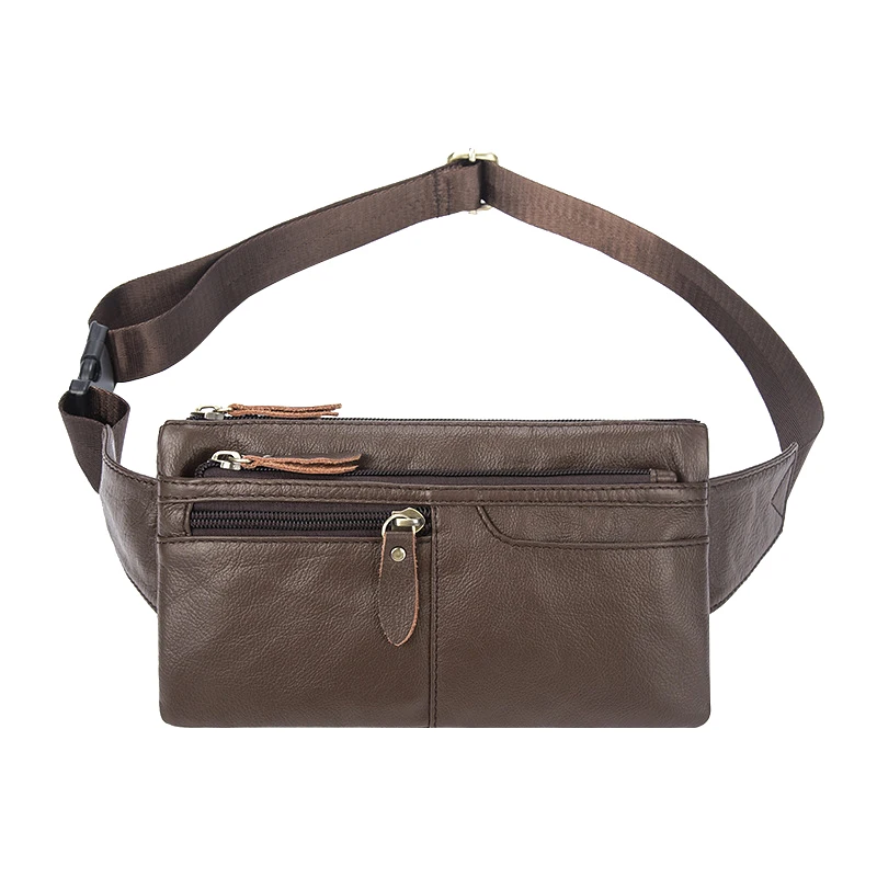 

Men Genuine Leather Waist Bags Vintage Belt Bag Travel Fanny Pack Cowhide Phone Pockets Money Pouch Waist Packs Male