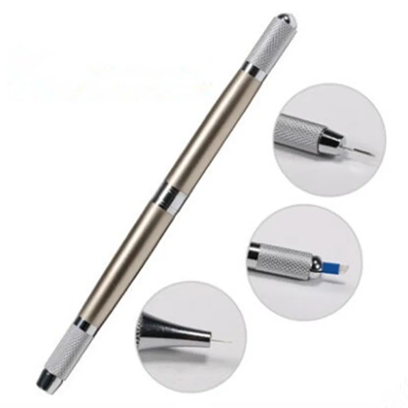 

2 pcs New Style Permanent Manual Eyebrow Makeup Tattoo Machine Pen Champagne colors and Red colors
