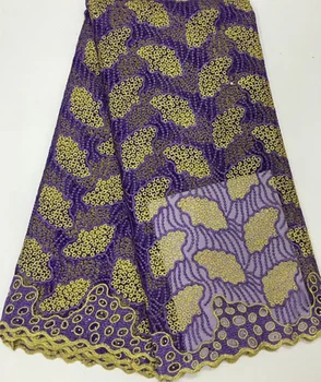 

2019 Latest French Nigerian Laces Fabrics High Quality Tulle African Laces Fabric Wedding African French Tulle Lace EYL573