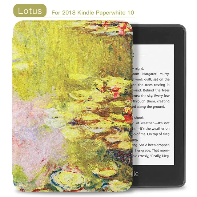 Чехол из ТПУ для Amazon kindle Paperwhite 4th, умный чехол с рисунком, чехол для электронной книги для kindle 10th, версия, с функцией автоматического пробуждения/сна - Цвет: Lotus