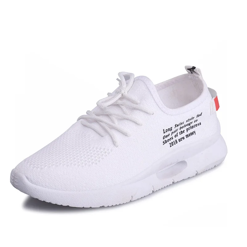 

2019 Summer New Fashion Running Shoes Flying Woven Socks Women Sneakers Soft Breathable Lace Up Shoes Ladies White Shoes Woman