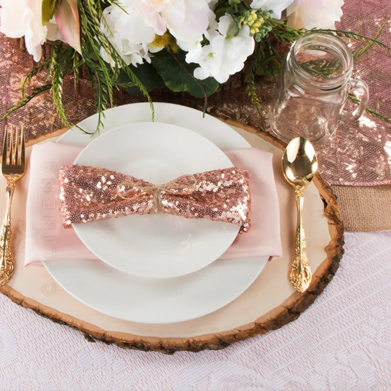 20"*20" rose gold glitz sequin table napkins/ napkins on the table/cloth napkins 100 pcs/lot