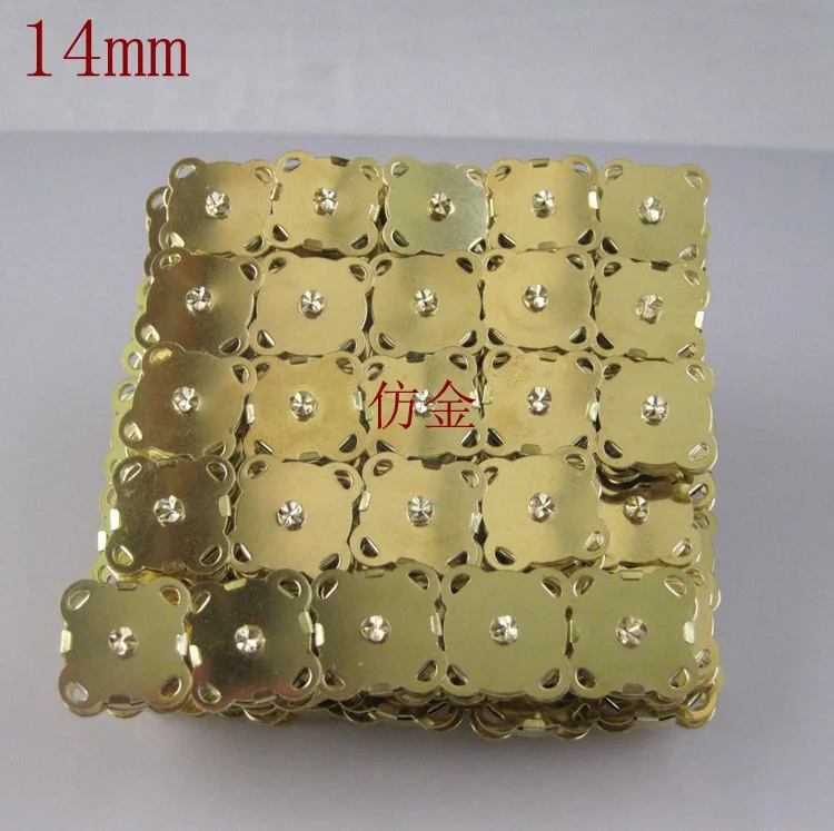

30 Sets/lot 14mm Gold Cinquefoil Magnetic Snaps Bag Purse Clasp Metal Button Fastener Sewing Craft