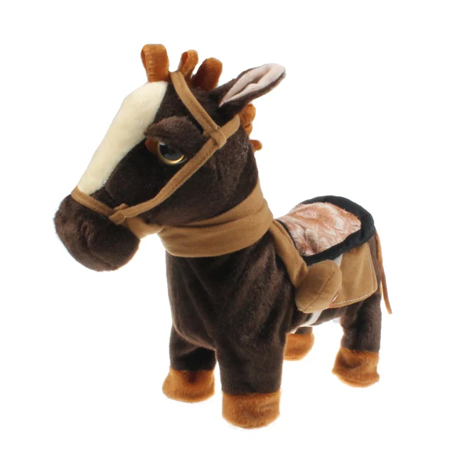 30cm Electric Horse Plush Toy Music Sound Walking Machinery Pony