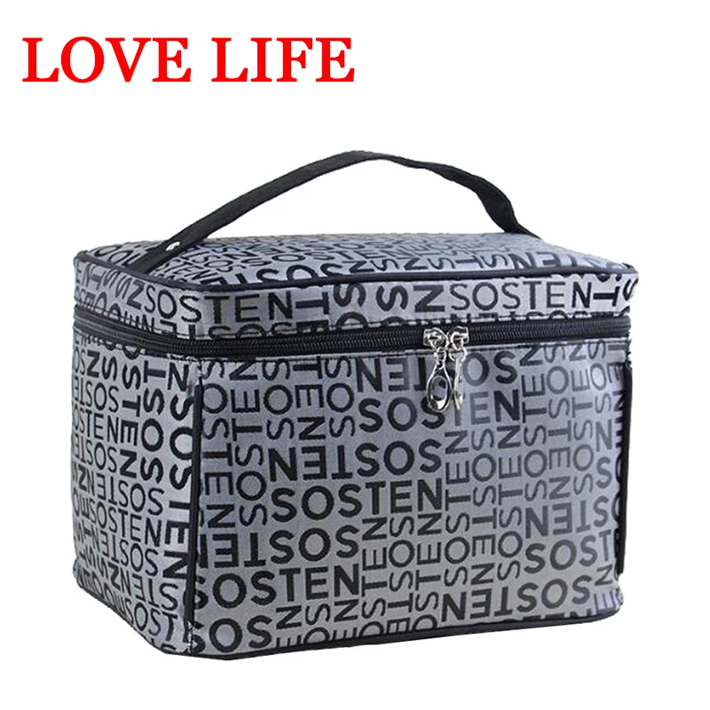 Extra Large Capacity Woman Cosmetic Bags Big Travel Toiletry Bag Letter