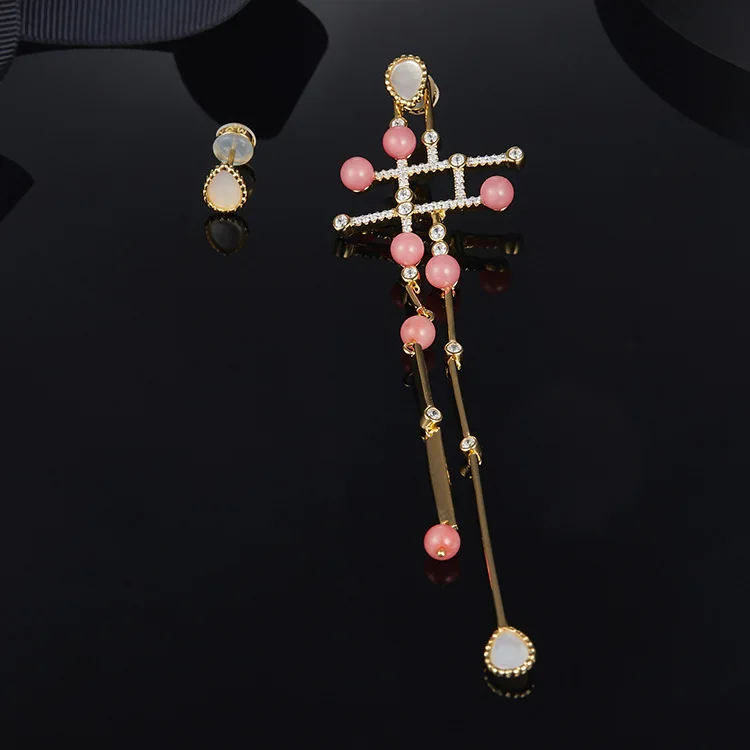 

ZOZIRI fashion 925 sterling silver red coral earrings ,Famous brand girl women asymmetric earrings with nature shell pearl