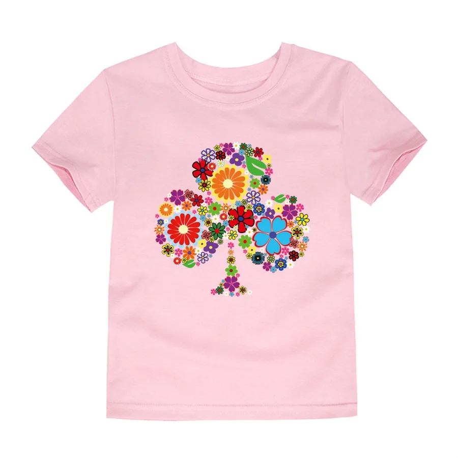 Футболка для мальчиков; футболка для девочек; одежда для детей; хлопковая детская одежда; Летняя Детская короткая футболка с цветочным рисунком; футболки для девочек; топы с цветочным рисунком - Цвет: TTTH10