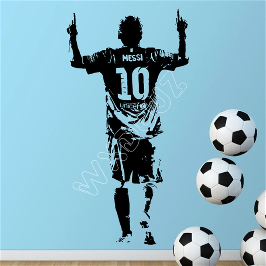 WXDUUZ design Messi Figure Wall Sticker Vinyl DIY home decor football star Decals soccer athlete for kids room Wall Sticker B459