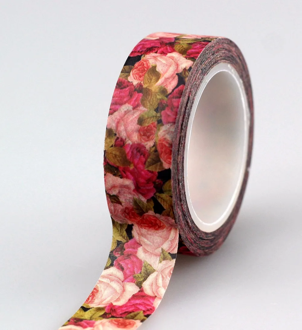 

high quality 10pcs red pink rose flowers washi tape DIY Deco scrapbooking planner masking tape adhesive tape kawaii stationery