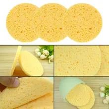 Губка из волокна, очищающая губка для красоты, макияж, 4 натуральная древесная масса, хлопок, для мытья лица, косметическая губка для макияжа, инструмент для красоты