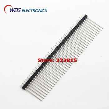 

50pcs 2.54mm 1x40pin 1*40p single Row Pin Male Pin Header Connector copper pin length: 25mm 40pins Free Shipping