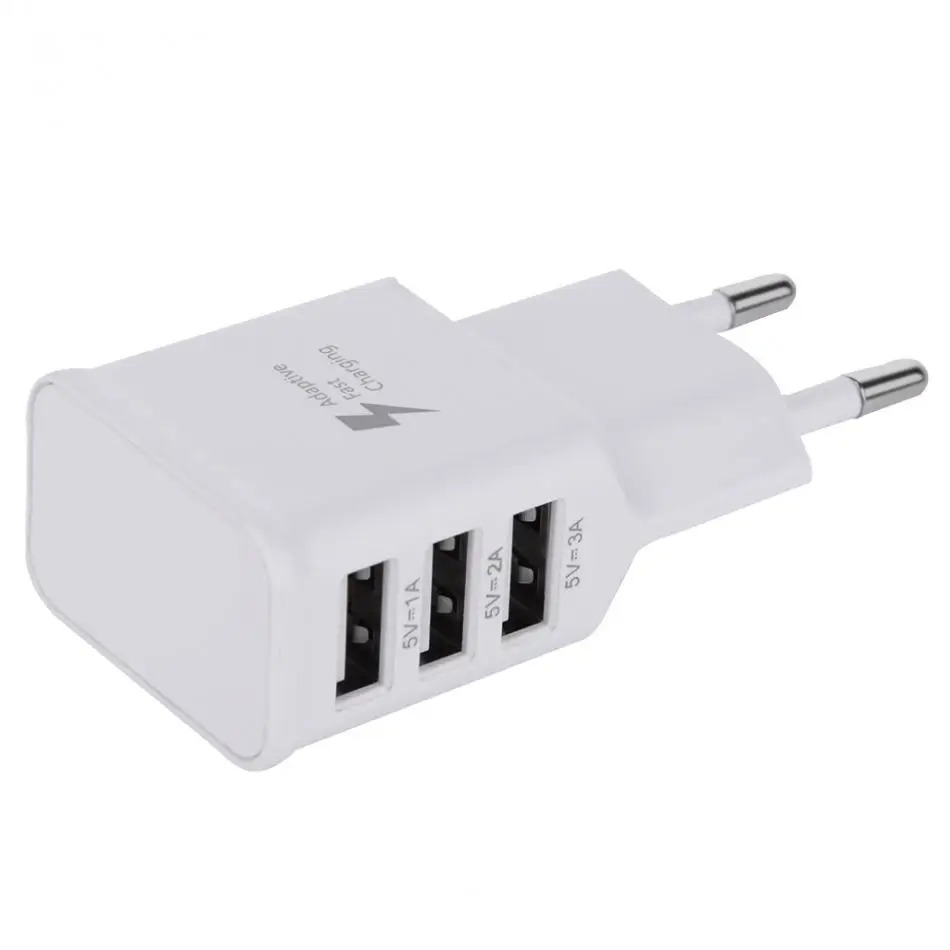 Universal 100 220V Safe USB Wall Charger 3 USB Charging Ports for