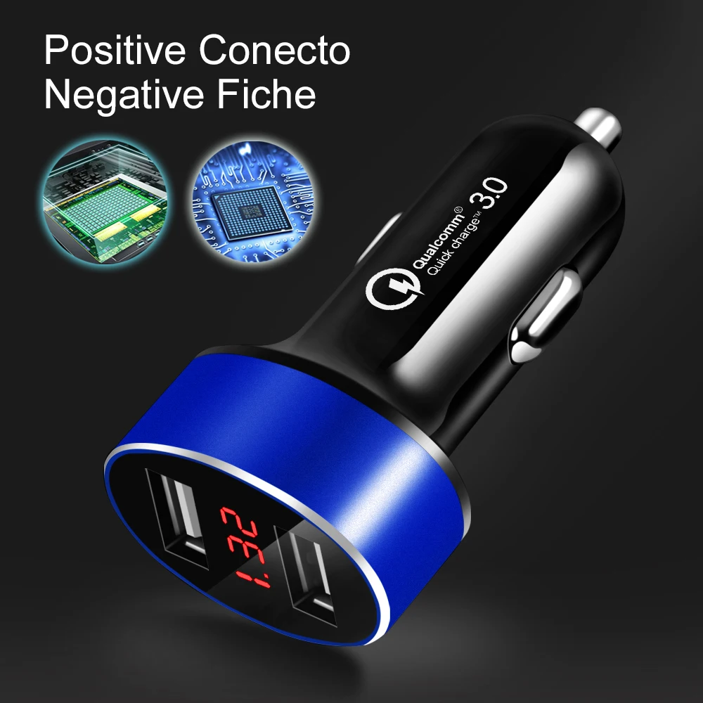 2 Ports Dual USB Car Charger USB Charger Adapter For iphone X 8 7 Samsung S8 S9 Charging for Mobile Phone Fast Quick Charger 3.0