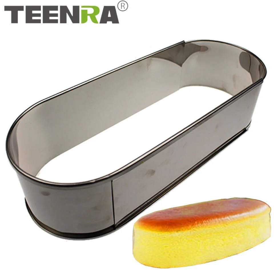 

TEENRA 1pCcs Ellipse Cake Mold Stainless Steel Mousse Ring Inch Adjustable Mousse Cake Mold Baking Pan Metal Bakeware