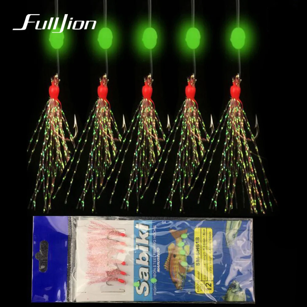 

Fulljion Colorful String Hooks with 6 Fishhooks for Carp Fishing Pesca Luminous Combination Fishing Hooks