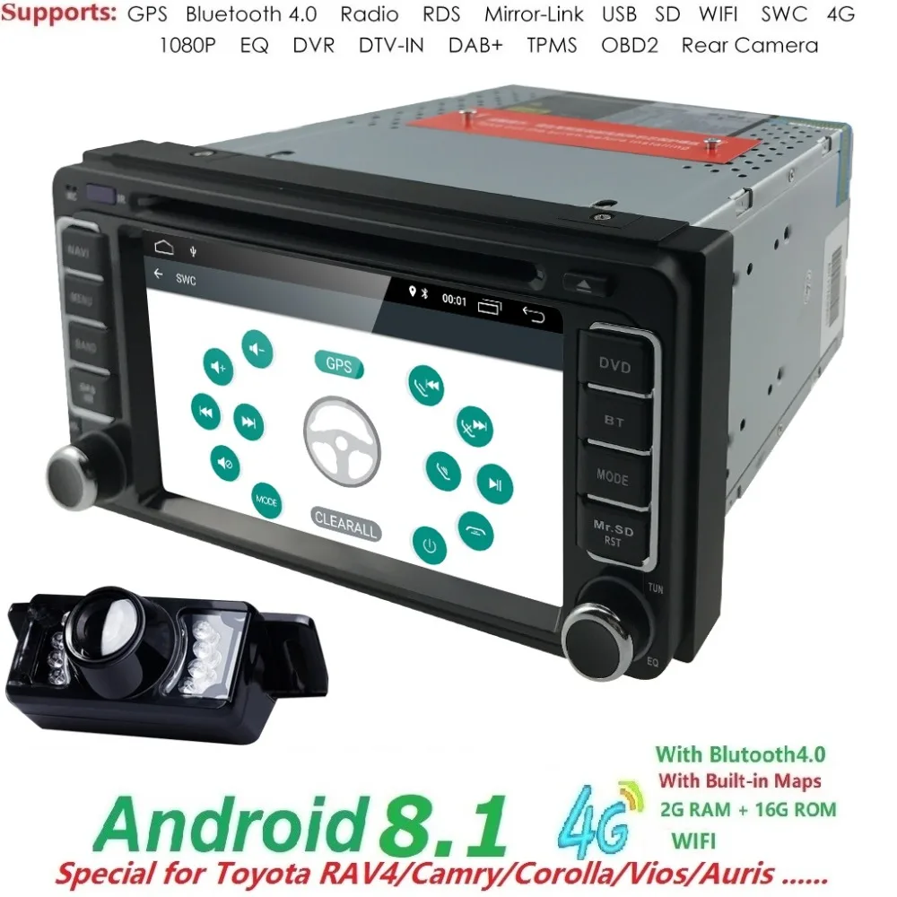 

Android 9.0 2 Din Universal Car GPS DVD Player For Toyota Camry Corolla RAV4 4Runner Hilux Tundra Celica Auris Radio USB BT DAB+
