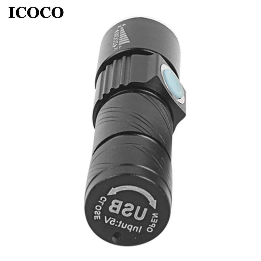ICOCO портативный мини USB Перезаряжаемый фонарик многофункциональный фонарь Водонепроницаемый IPX6 для наружной ночной езды/кемпинга/аварийной ситуации