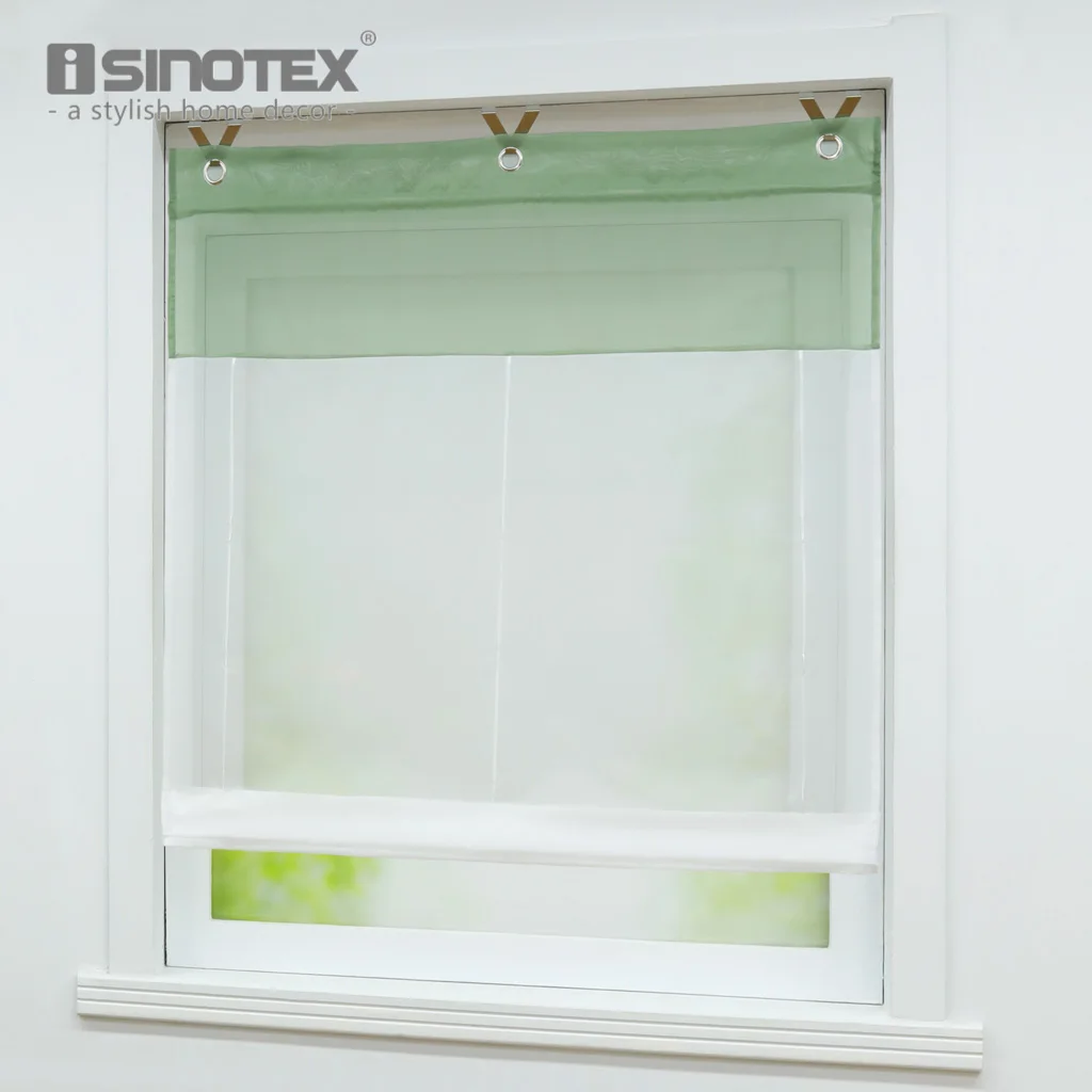 

Roman Curtain Solid Sheer Window Curtain For Kitchen Living Room Voile Screening Panel 1 PCS/Lot With Plastic Tubes V Hooks