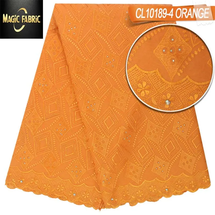High Quality Swiss Voile Lace 2017wholesale Fabric African orange Cotton For Clothes With Stones CL10189 | Дом и сад