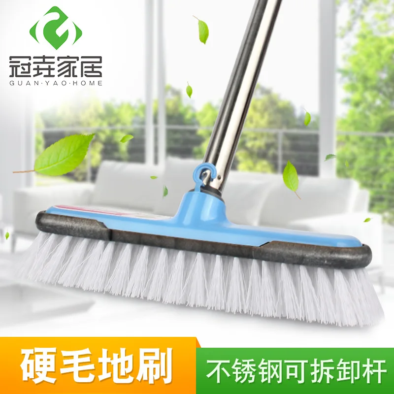 Household Stainless Steel Long Handle Brush Bold Bathroom Tile Brush Kitchen Cleaning Brush Household Cleaning Supplies