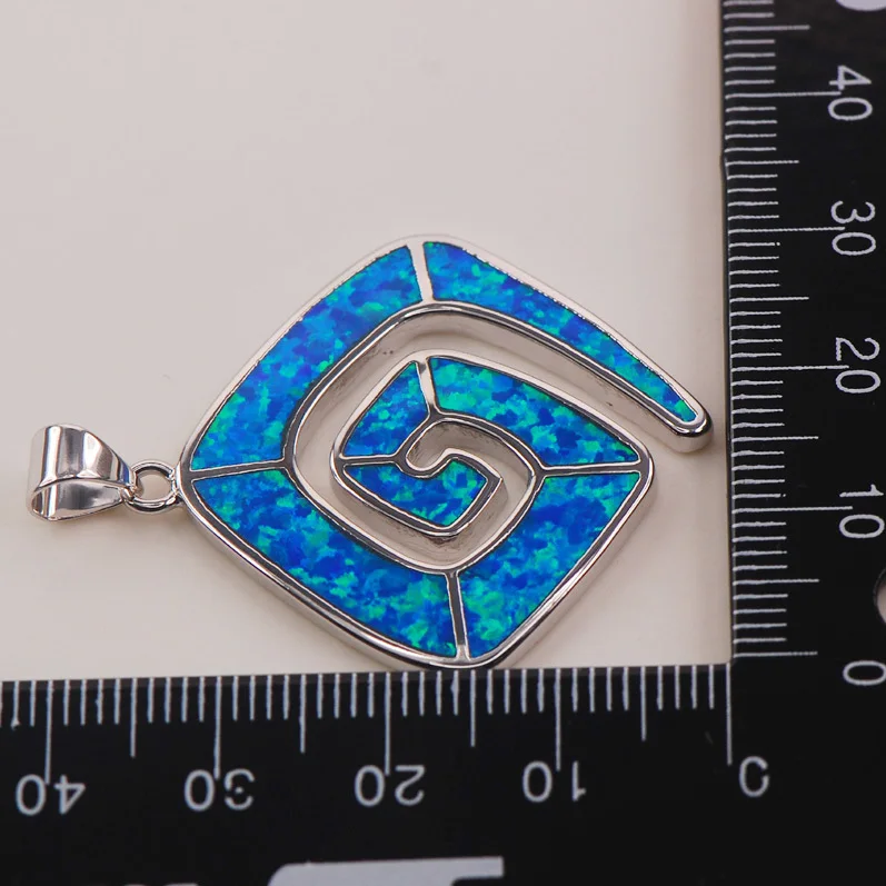 Подвеска из серебра 925 пробы с голубым огненным опалом P159|pendant control|pendantpendant heart |