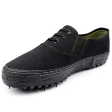 Мужская и мужская повседневная обувь без шнуровки, на низком каблуке, для тренировок в Военном Стиле, черная рабочая обувь для тренировок