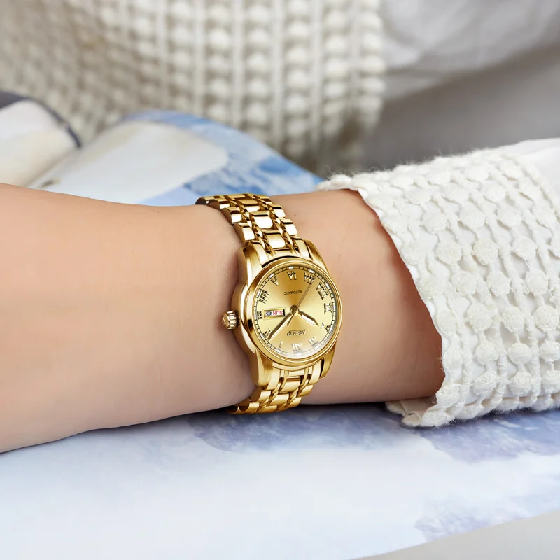 AESOP Women watches Ladies Japanese movement Automatic Mechanical Stainless Steel Auto Date Week Display Luminous relogio Clock