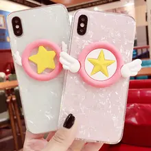 

case For iPhone 6 6S 7 8 Plus X For Samsung S7 edge S8 S9 Note8 9 coque Summer Fashion cute Angel wings phone case capa Fundas
